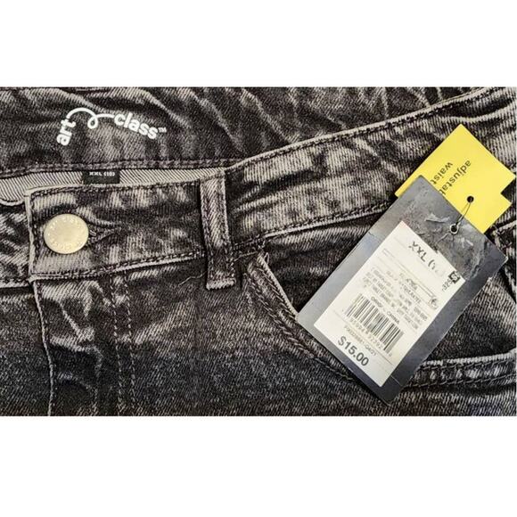 art class A-Line High-Rise Frayed Hems Black Jean Shorts Jrs XXL/18 NEW - Picture 3 of 6